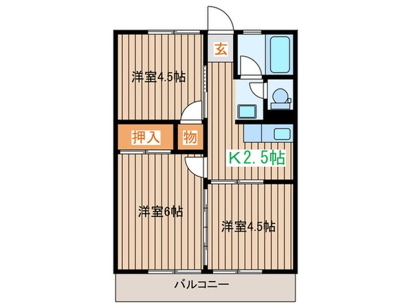 シティハイム若林の物件間取画像